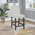 thumbnail image 2 of Alba Boucle Upholstered Counter Height Dining Chair White and Charcoal Grey (Set of 2), 2 of 2