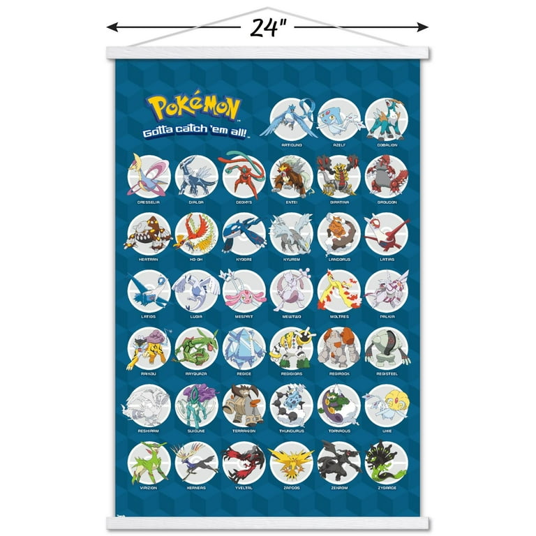 Pokémon - Legendary Wall Poster with Magnetic Frame, 22.375