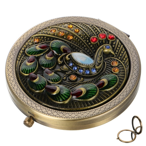 Soimiss Magnifying Mirror Gold Metal 1Pcs For Makeup Application Purse Accessory