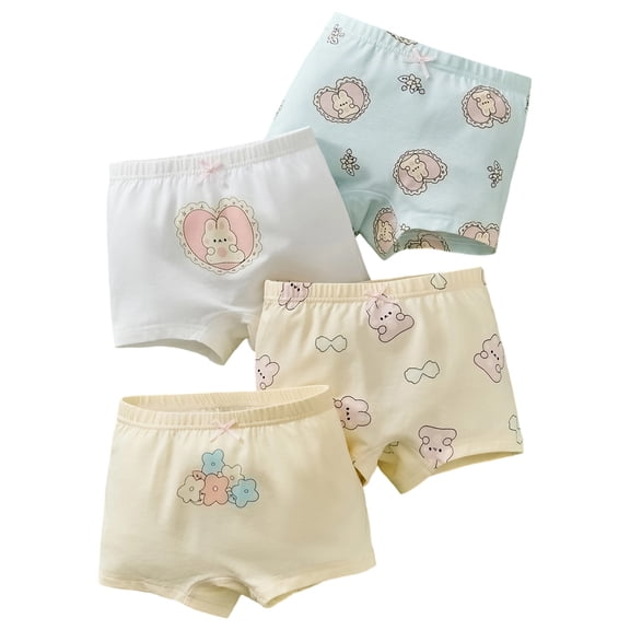 Overnight Underwear Kids , Underwear Kids Girls Breathable Comfortable Girls Underwear 4 Pack Soft Stretchy Elastic Waistband For Kids Everyday Seasonal Wear 4PCS