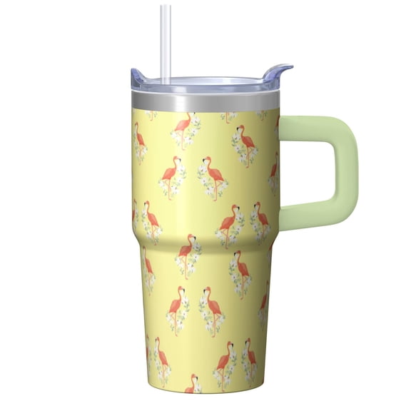 Flamingo Lover Cup 20OZ with Handle Insulated Stainless Steel Tumbler Great Gifts for Women Perfect Presents for Birthday Christmas Travel Picnics