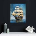 thumbnail image 4 of QCPP  Artworks Posters Vintage Sailboat Pirate Ship Sailing on Ocean Map Route Canvas Wall Art Posters Gifts Bedroom Paintings Home Decor Hanging Picture  12x16 in, 4 of 4