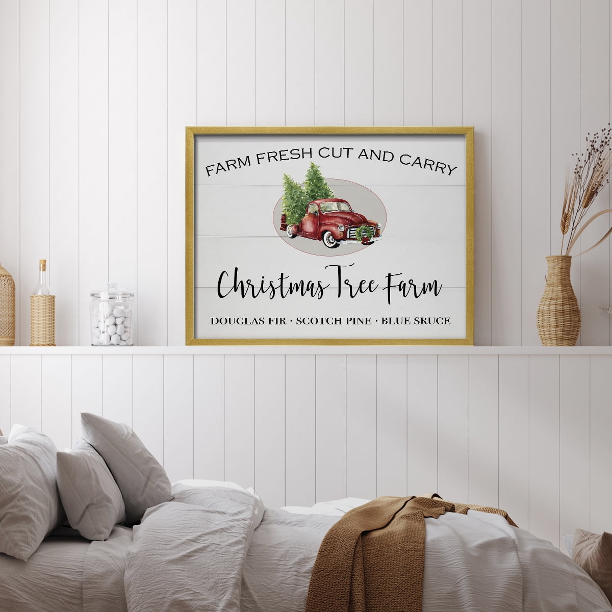 Christmas Tree Farm by Carol Robinson - Restickable Framed Giclée Print