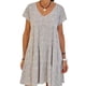 thumbnail image 3 of Sonducket Vestido de manga corta con cuello en V y volantes estampados para mujer Vestidos Blanco XXL, 3 of 4