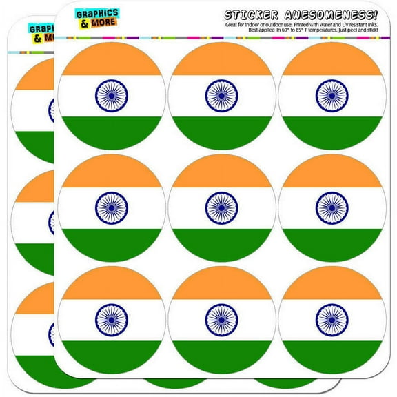 India National Country Flag 18 2" Planner Calendar Scrapbooking Crafting Stickers