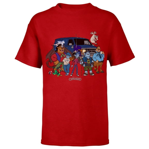 Disney PIXAR Onward Group Snapshot T-Shirt - Short Sleeve T-Shirt for Kids - Customized-Red