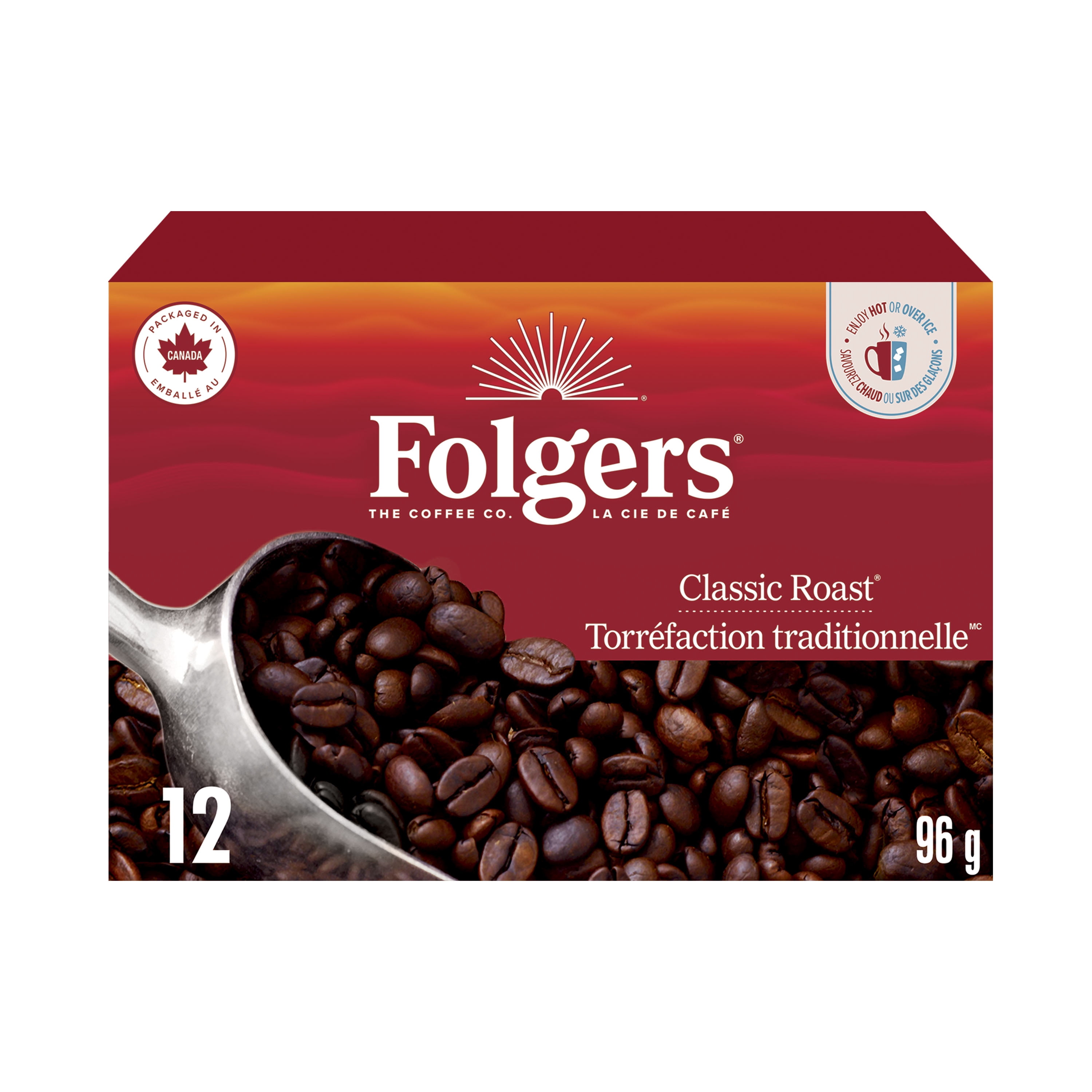 Folgers Classic Medium Roast K-Cup Coffee Pods, 12 Pods