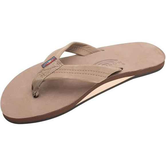Rainbow Sandals 301ALTS0-M-DB-XL Mens Premier Leather Single Layer Wide Strap Sandal with Arch, Dark Brown - Extra Large - Size 11-12