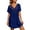 a-28Blue9, variant on Women V Neck Crochet Lace Patchwork Short Sleeve Loose Flowey Tassel Tie Tunic Dress Lightweight Breathable Beach Cover Up Dress
