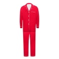 thumbnail image 5 of ZQGJB Christmas Pajamas for Family Silk Satin Pajamas 2024 Long Sleeve Button Down Shirt and Long Bottom Pants Soft Sleepwear Comfy Pjs Loungewear Matching Sets Red Dad-S, 5 of 7