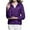 Purple, variant on Blmnix Comfy Womens Jackets Packable Brown Short Puffer Long Sleeve Solid Quilted Juniors Jackets Dressy