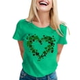 thumbnail image 1 of LUOGENLI T-shirts pour Femmes 2024 Mode Féminine Imprimé Saint-Patrick Col Rond Manches Courtes Haut Décontracté T-shirts (5) T-shirts Graphiques pour Femmes Pêche Saint-Valentin Vert TTG, 1 of 5