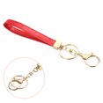 thumbnail image 3 of Unique Bargains Wrist Lanyard for Keys Leather Keychain Lobster Clasp Keyring, Red 4 Pack, 3 of 5