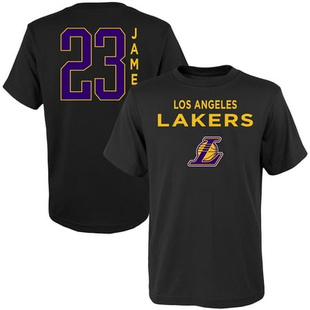 Youth LeBron James Black Los Angeles Lakers Name & Number (Best Maternity Stores Los Angeles)