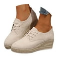 thumbnail image 3 of uvwlwu Casual Shoes for Women Shoes Stylish Wedge On Thick Sole Open Toe Heel Espadrille Footwear For Everyday Use, 3 of 9