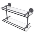 thumbnail image 3 of Dottingham 16-in Double Glass Shelf with Gallery Rail in Polished Chrome, 3 of 4