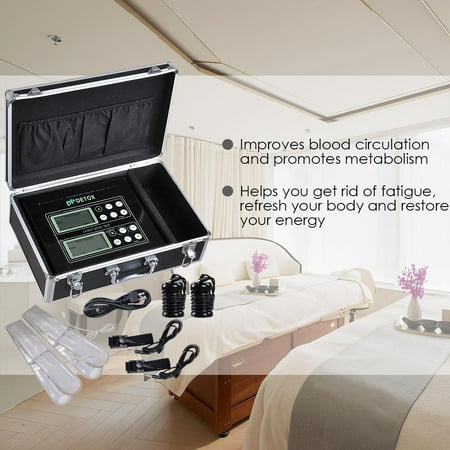 Yescom 60W 2-Array Dual User Unit 5-Modes Foot Bath Spa Machine Kit Ionic Detox Cell Cleanse with Dual LCD