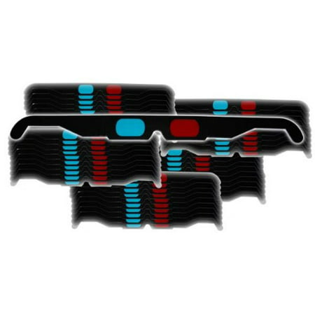 3D Glasses Red and Cyan Anaglyph Cardboard BLACK Frame - 50 PAIRS - Internet, YouTube, Movies, Print - SHIPS FLAT, Used for 3D (Red and CYAN).., By 3Dstereo (Best 3d Glasses For Youtube)