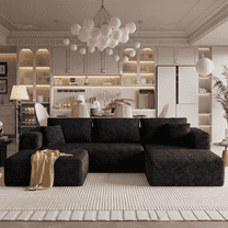 Liaroo 108" Sectional Couch, Boneless Couch Cloud Sofa, No Assembly Required Modular Couch U-shaped Couch for Living Room