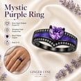 thumbnail image 4 of Black Engagement Ring for Women Mystic Topaz CZ Heart Promise Ring  Gift for Her Ginger Lyne, 4 of 8