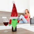 thumbnail image 4 of Xihbxyly Funda para Botella de Vino Navideña, Diseño de Gorro de Papá Noel con Lentejuelas, Elegante Decoración Navideña, Ideal para Mesas Festivas, Reutilizable y Suave, Se Adapta a La Mayoría de Bo, 4 of 5