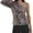 Multicolored, variant on Women's One Shoulder Sexy Sequin Top Long Bell Sleeve Party Blouse T-Shirt
