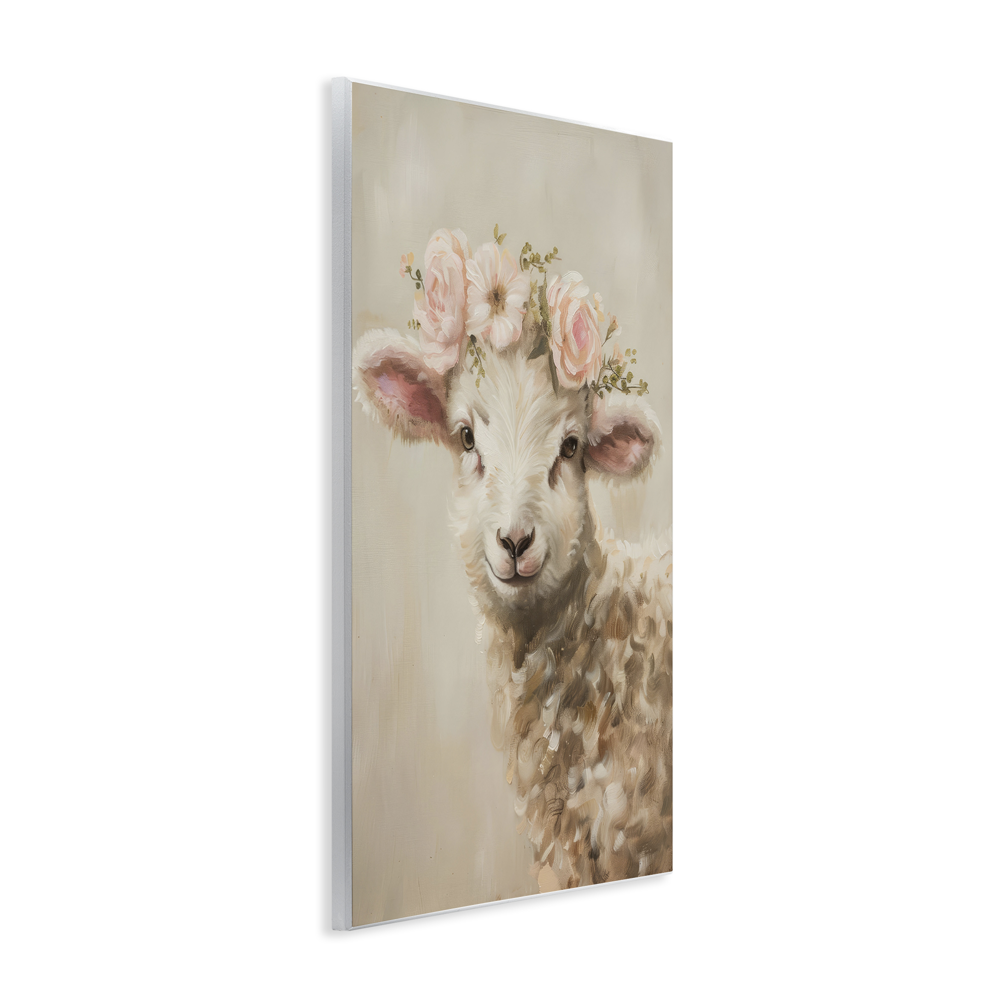 Stupell Industries Soft Floral Lamb Animals & Insects Painting Unframed Art Print Wall Art, 10 x 15