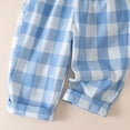 thumbnail image 4 of CONROSES Kids Boys Casual Pants Wide Leg Pant for Child Plaid Elastic Waist Drawstring Cozy Jogger Trousers with Pockets, 4 of 5