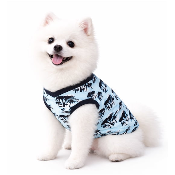 One Paw, Tropical Print Dog T-Shirt, Light Blue, Lightweight, Multiple Sizes, for Dogs