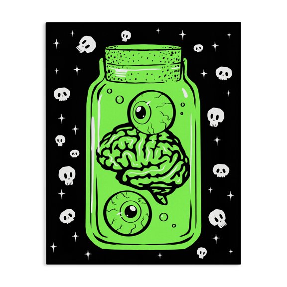Stupell Industries Contemporary Spooky Specimen Jar Canvas Art, 16 x 20, by Ziwei Li