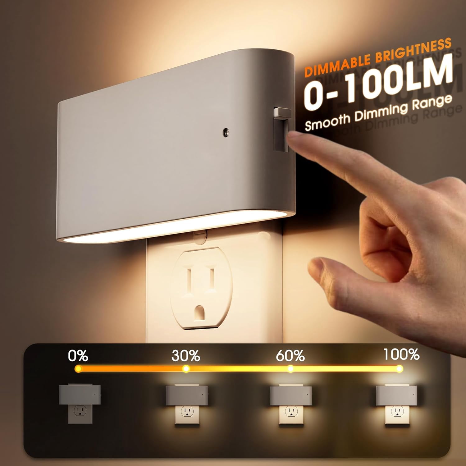 Night Lights Plug into Wall, LED Night Light with Dusk to Dawn Light Sensor, 2 Pack,Dimmable Night Light Plug in, 3000K Soft White Nightlight for Kids Room Bedroom Hallway Kitchen