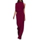 thumbnail image 3 of Mono de mujer de color liso con pantalón recto - Poliéster y spandex, tirantes finos, pierna ancha, diseño holgado informal., 3 of 3
