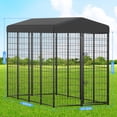 thumbnail image 3 of Vipuse 8' x 4' x 6' Large Dog Kennel with UV-Resistant Waterproof Roof, Heavy Duty Metal Dog Cage Crate for Indoor or Outdoor ﻿, 3 of 9