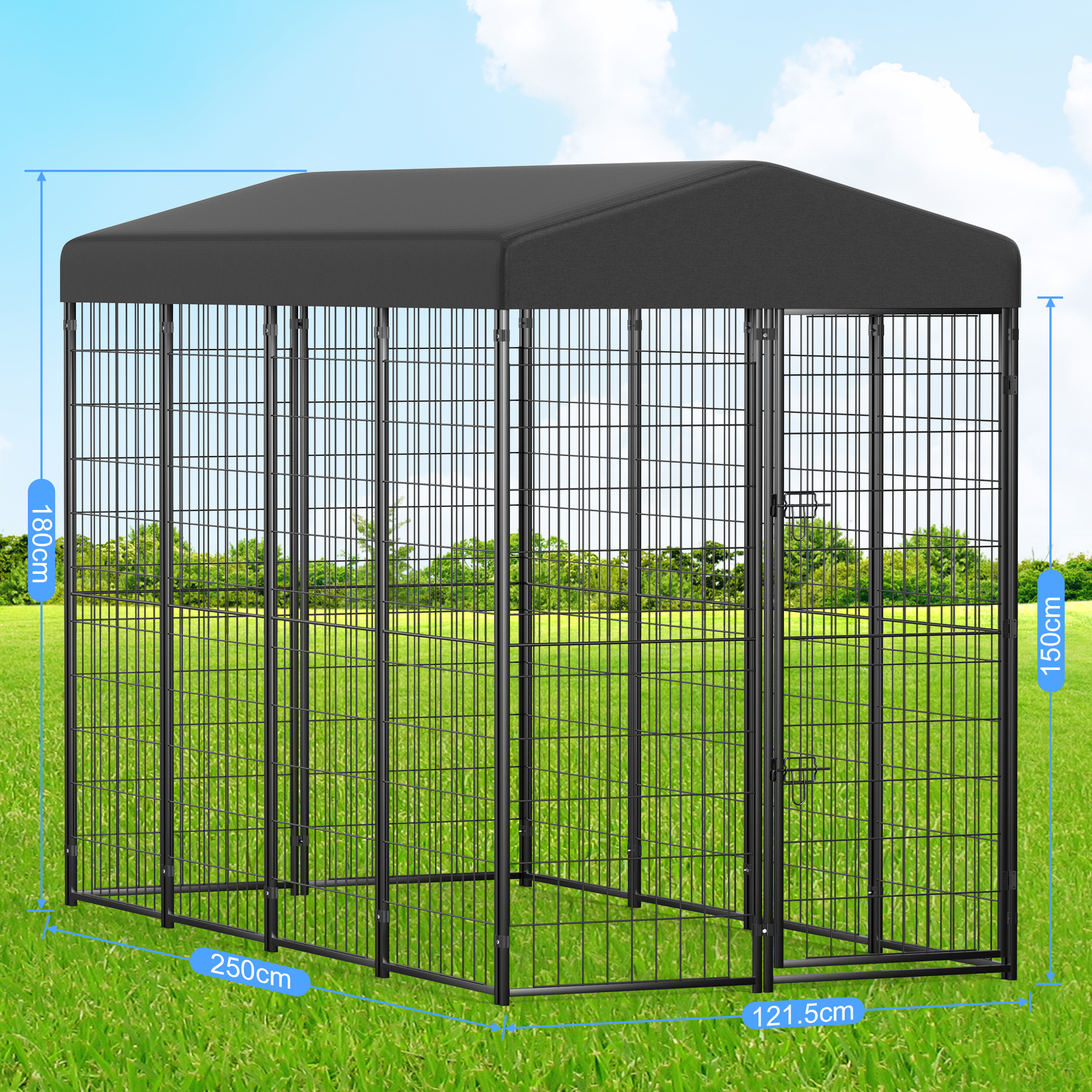 Vipuse 8'x4'x6' Large Outdoor Dog Kennel with Waterproof Roof photo 3