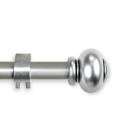 123.6" Satin Nickel Curtain Rod with Mounting Bracket