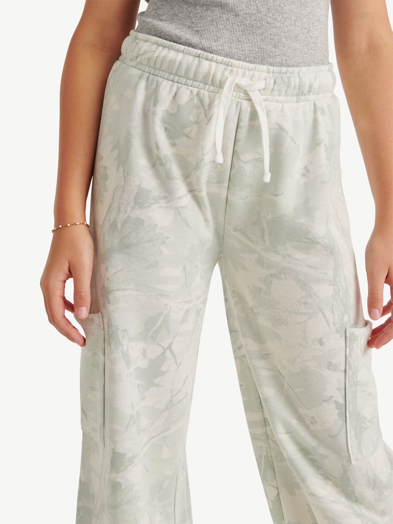 Justice Girls Fleece Cargo Wide Leg Pants, Sizes XS - XLP