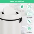 thumbnail image 5 of 17 Gallon/65 Liter Swing Top Trash Can, Stainless Steel Rubbish Bin, Commercial Grade Waste Container, Round Garbage Can for Outdoor, Home Office, Restaurant, White, 5 of 8