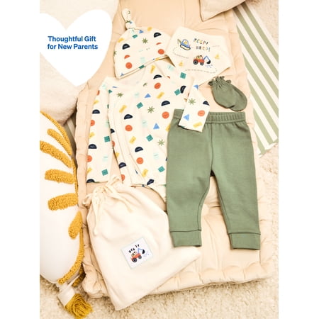 Garanimals Newborn & Baby 100% Cotton Newborn Essentials Set, Sizes Newborn–9M, 5-Piece