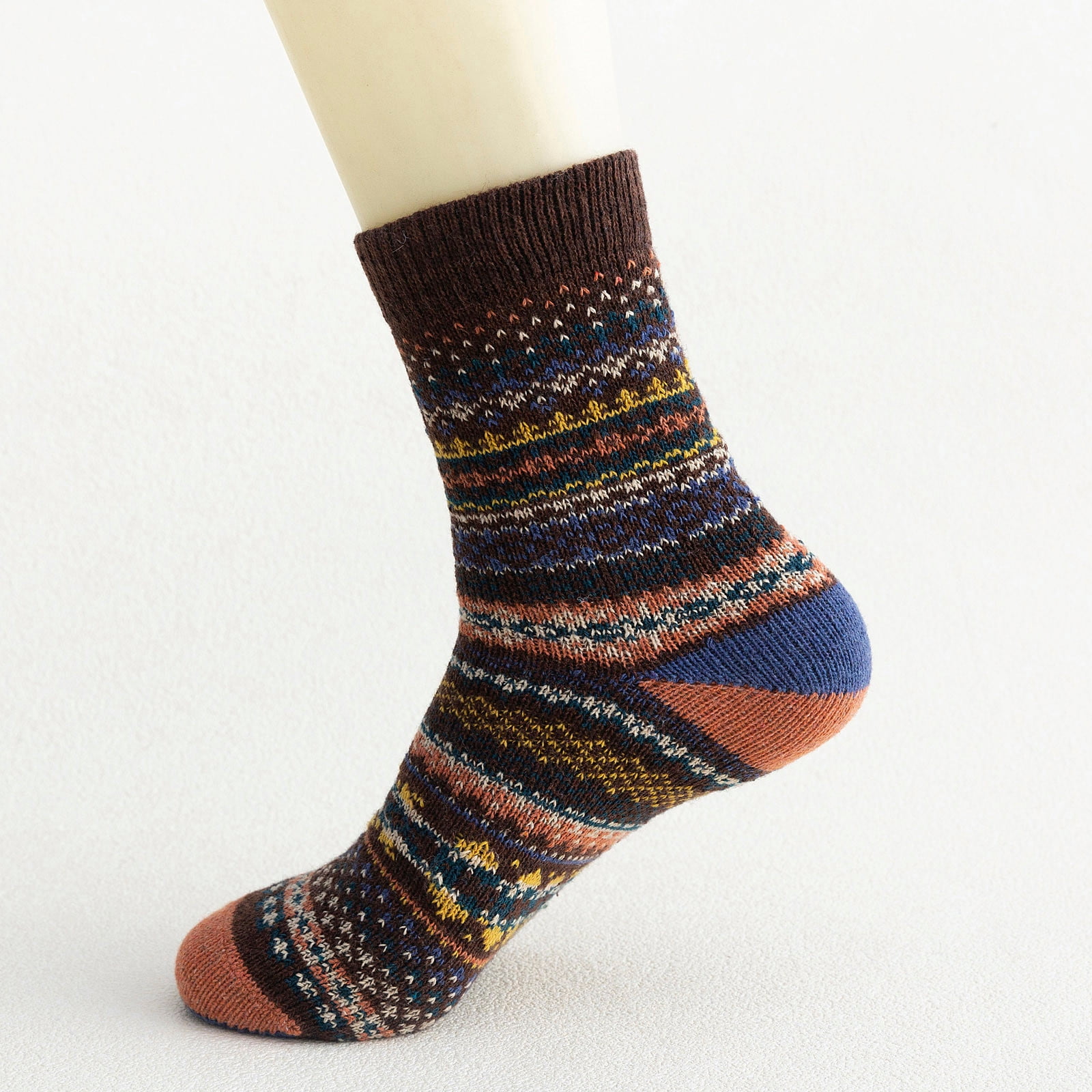 Hxshgdsn 5 Pairs Womens Stocking Stuffers Sockings Winter Gifts Wool Soft Warm Cozy Crew Socks White,Purple,Blue,Wine,Black One Size