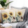 thumbnail image 2 of Vintage Yellow Sunflower Outdoor Pillow Covers Pack of 2 American Pastoral Style Waterproof Throw Pillow Covers Decorative Cushion Cases for Patio Garden Tent Balcony Couch 16x16 inch, 2 of 8