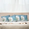 thumbnail image 4 of Ambesonne Christmas Throw Pillow Cover 4 Pack, Jolly Snowman Santa, 16", White Blue, 4 of 5