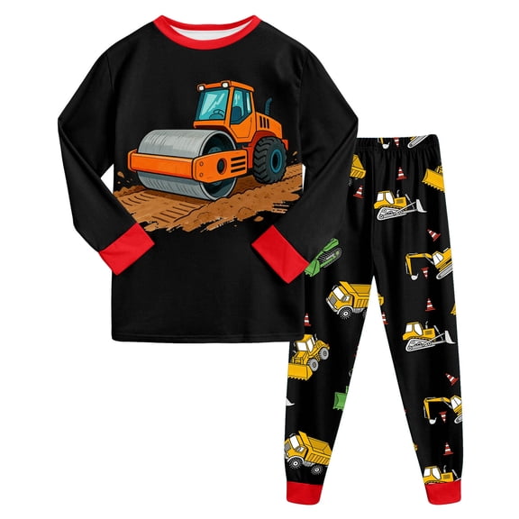 KPOPLK Baby Boy Sweatsuits Sportswear Toddler Kids Solid Color Outfit Sweatshirt Tops & Pants Clothes Size 6-7 Years,Red