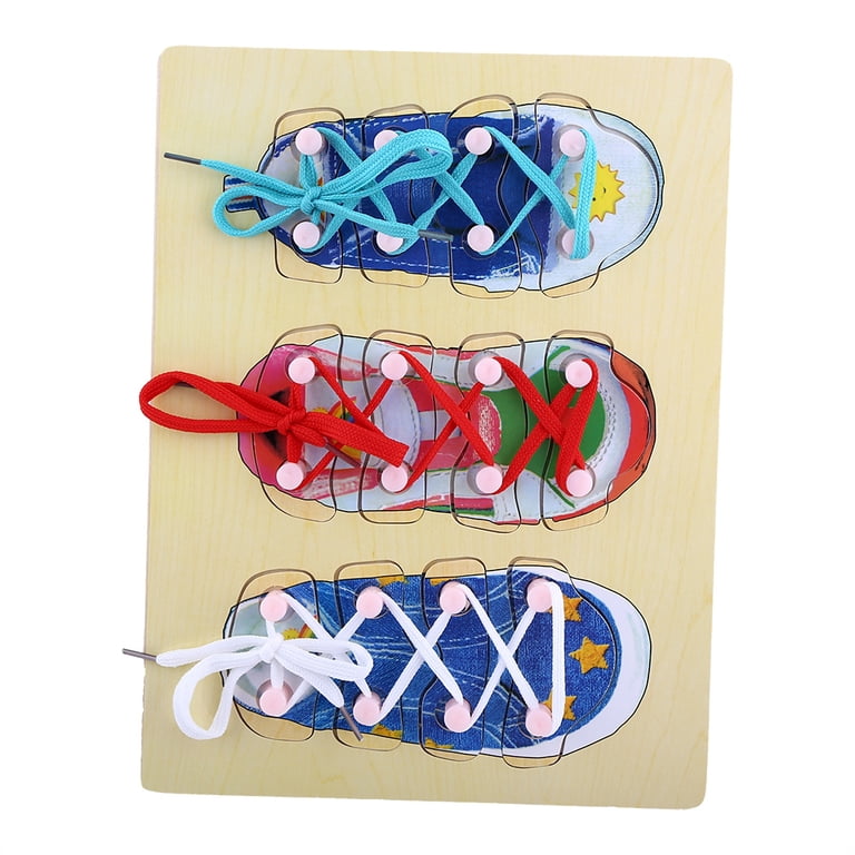 Toddler Fine Motor Skills 2-Pack Wooden Shoelace Practice Boards ...