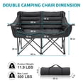 thumbnail image 5 of Oversized Double Camping Chair, Folding 2 Person Lawn Chair for Camping, Heavy Duty Double Camping Couch Loveseat for Couples, Supports up to 500 lbs, 5 of 6