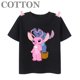 thumbnail image 3 of Camiseta de algodón con cuello redondo y manga corta para niños y bebés, diseño de dibujos animados de Disney Stitch, anime, moda de verano, 3 of 5