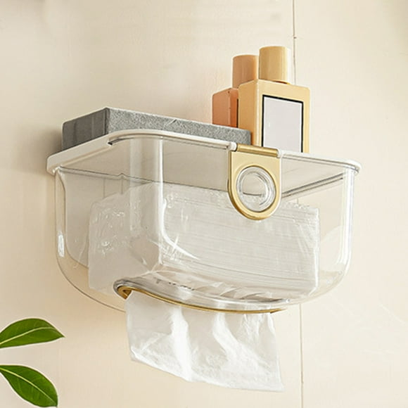 RKSTN tissue box Wall Mounted Tissue, No Drilling Or Screws Required For Installation, Suitable For Kitchen Bathroom Bedroom