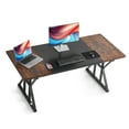 thumbnail image 1 of VEVOR Executive Desk 70.9 x 31.5 inch, Large Computer Desk PC Workstation for Home Office, Modern Simple Wood Laptop Study Writing Table Metal Frame Business Furniture, Rustic Brown and Black, 1 of 9
