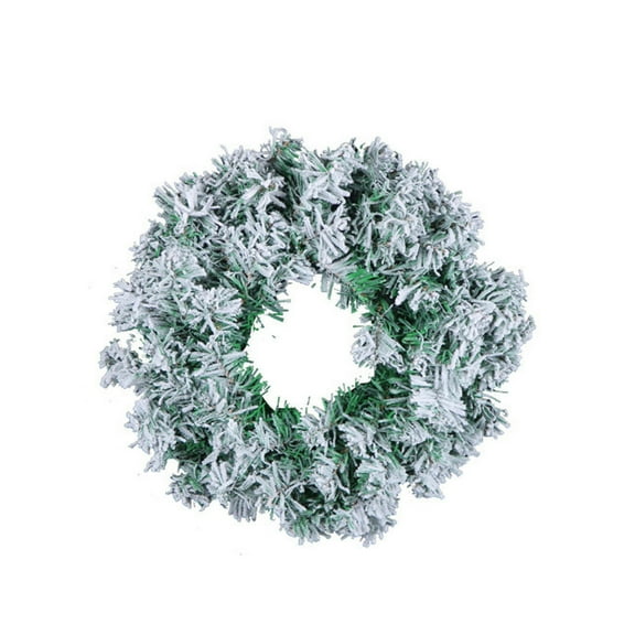Snow-Frosted Christmas Wreath – 17.7in Rattan Wreath for Indoor Outdoor Holiday Décor, Front Door, Fireplace, Wall & Winter Party Decoration