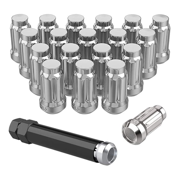 Quality 20 Chrome 7 Spline Lug Nuts 2" Inch 1/2x20 Compatible with Ford Explorer Ranger  Key
