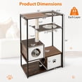 thumbnail image 3 of Costway 52" Tall Wooden Cat Tree with Metal Frame 2 Condos Sisal Scratching Posts, 3 of 10